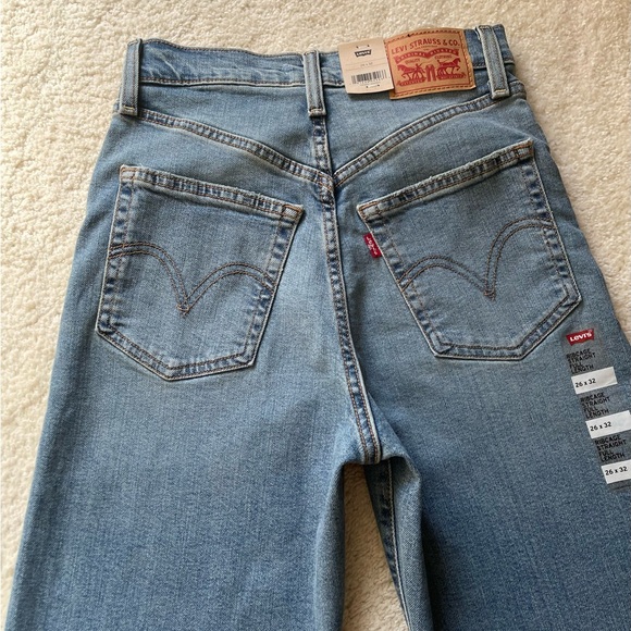 NWT Levi’s Premium Ribcage Straight Full Length High Rise Jeans Size 26/32 - Picture 5 of 13